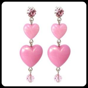 Tarina Tarantino Pink Peppermint Heart Earrings